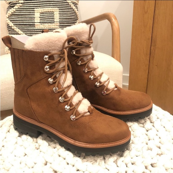 Nine West Sherpa Lace up Booties - Picture 3 of 3